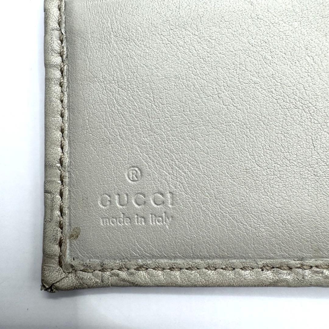 GUCCI グッチ Wホック 財布 グッチシマ レザー 折り財布