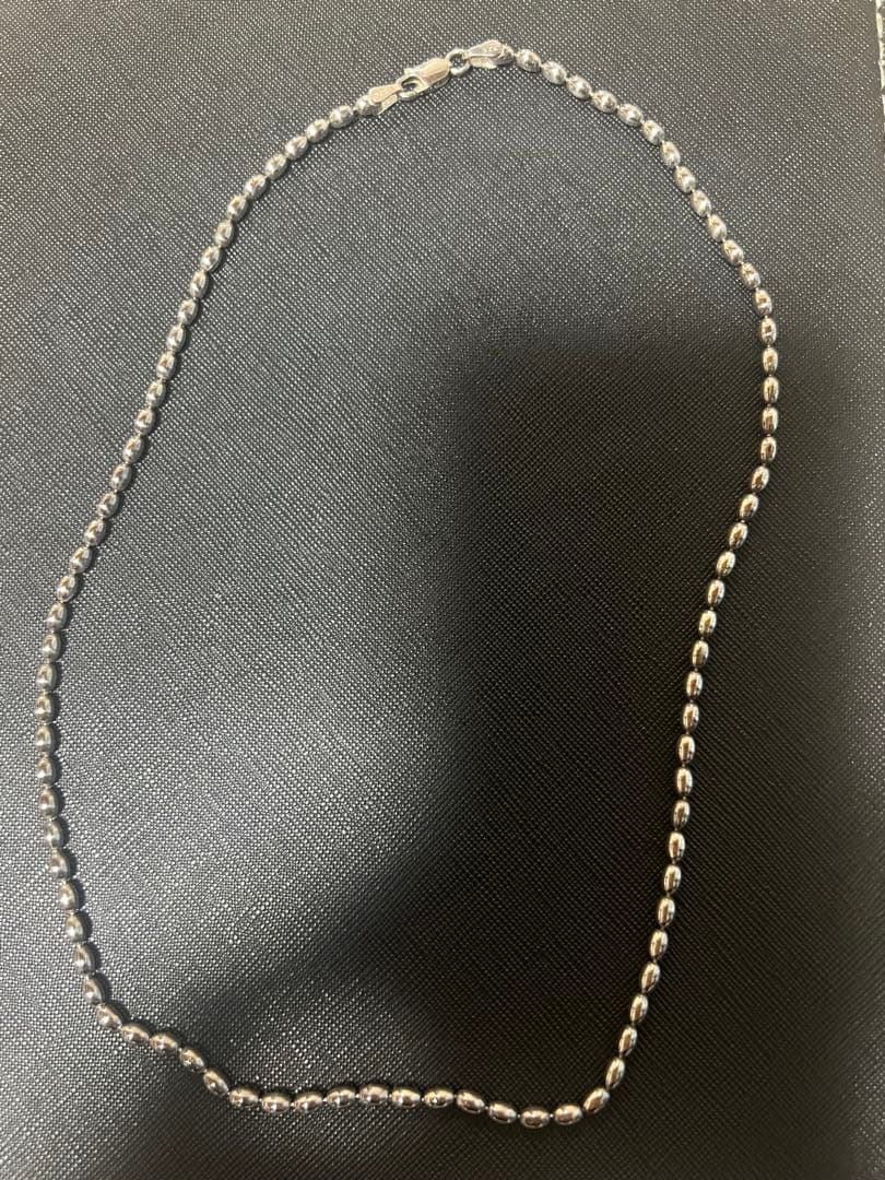 シルバー925 オーバルボールチェーンネックレス