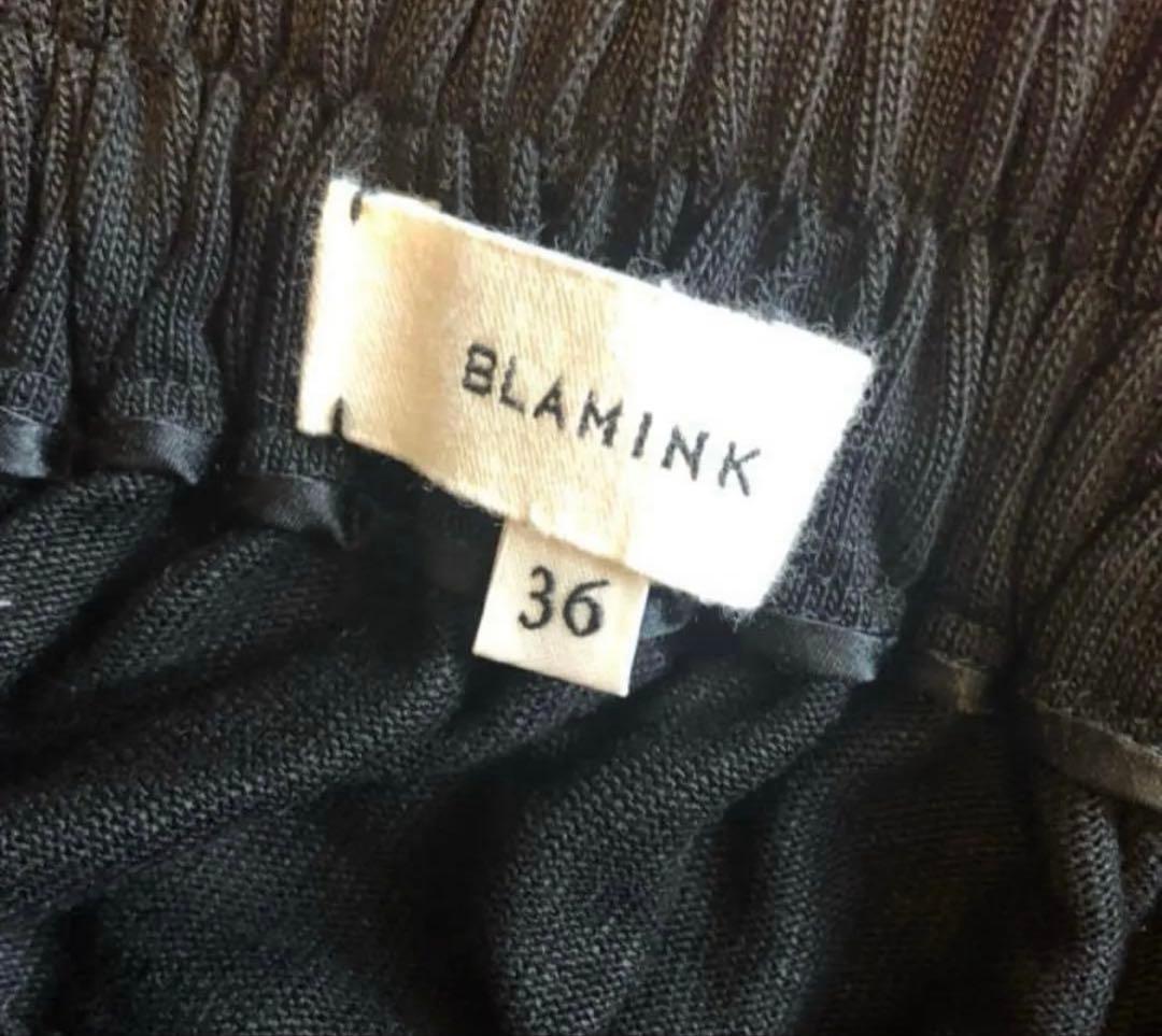 美品 BLAMINK ブラミンク ロングスカート ウエストゴムサイズ36ブラック