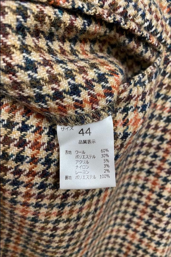 T*A様 【NEAT】ツータックウールパンツ 44 総柄 チェック 千鳥格子