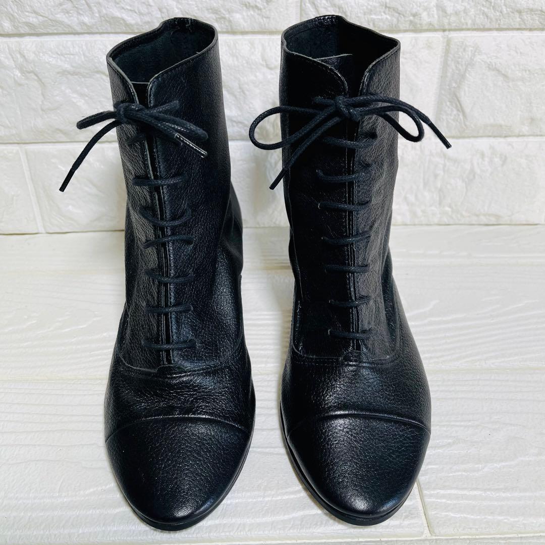 repetto レペット レースアップショートブーツ 黒 36 本革 23cm