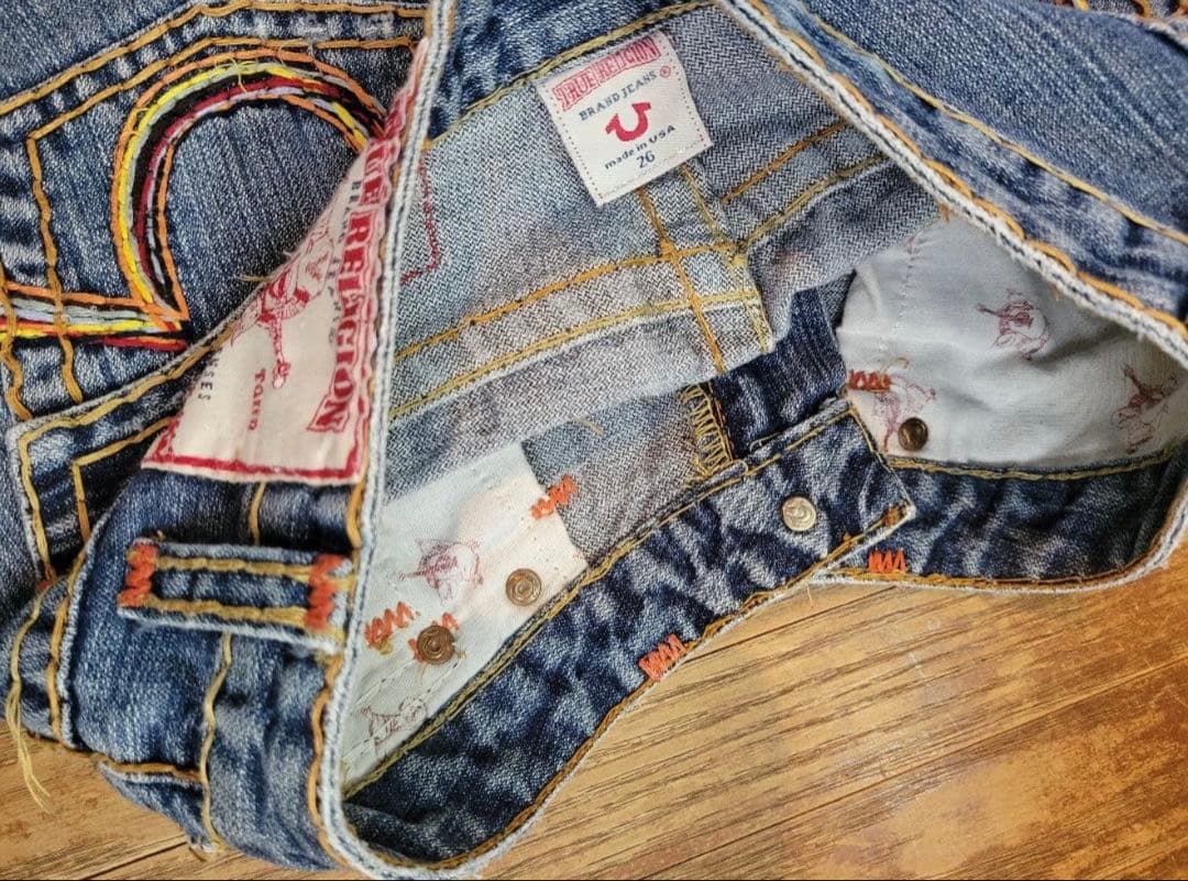 トゥルーレリジョンTrueReligionブーツカットベルボト厶フレアデニム26