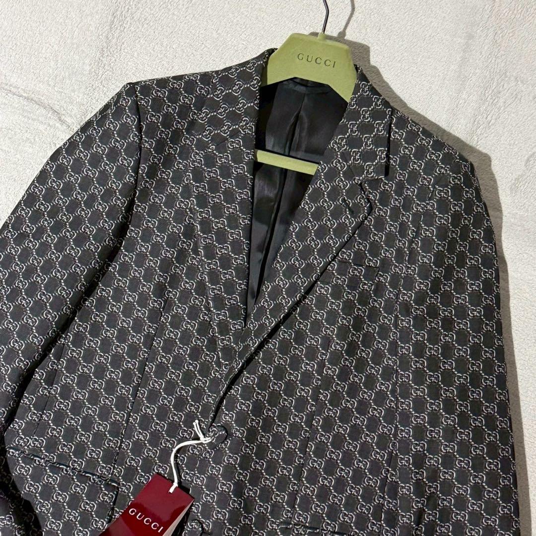 未使用タグ付 GUCCI グッチ GGギンガム テーラードジャケット サイズ46
