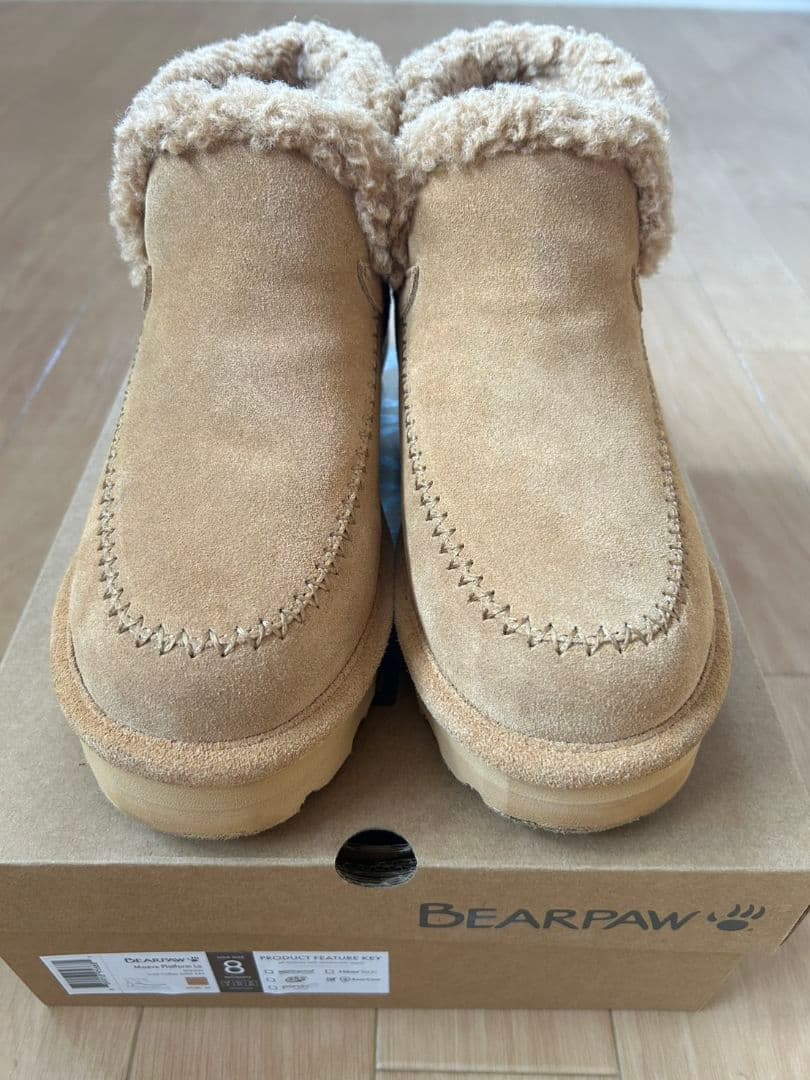 BEARPAW ベージュ ムートンブーツ 25.0センチ