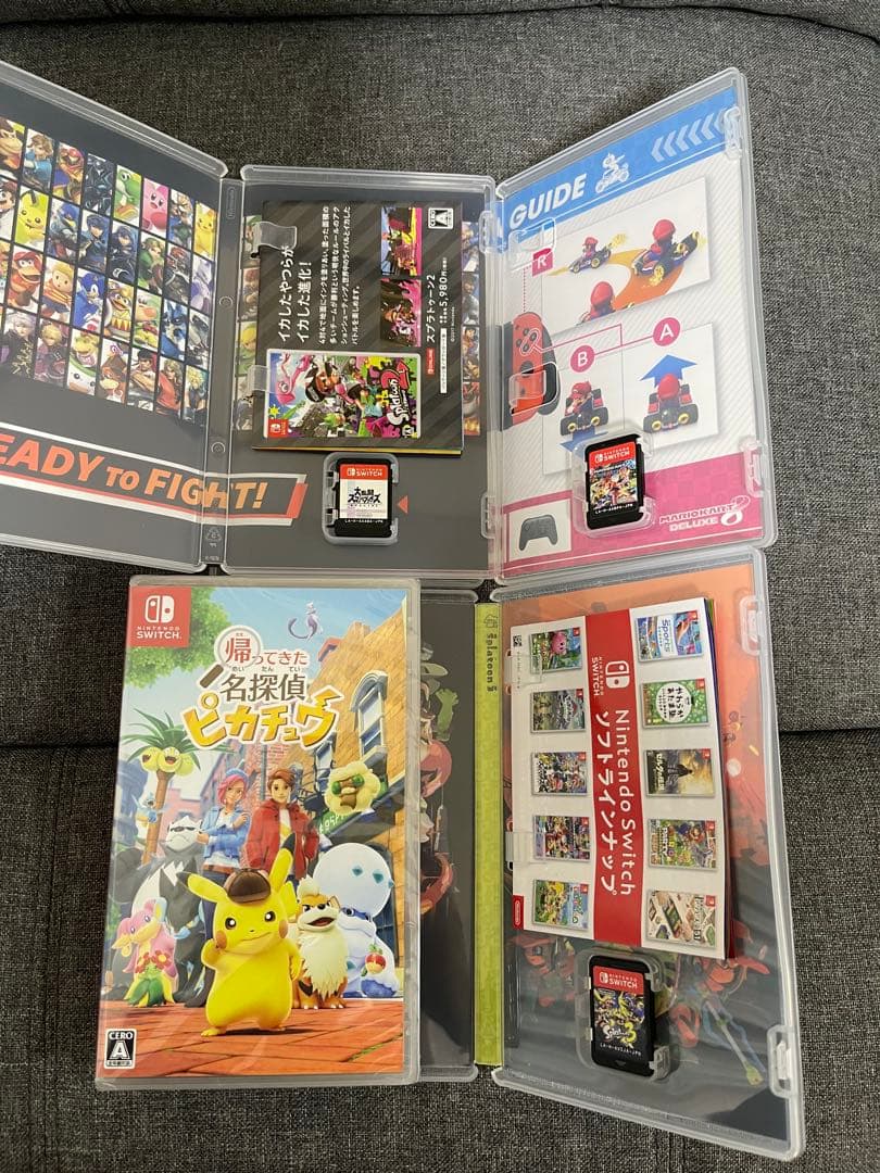 大人気‼️ソフト4本まとめ売りスマブラ&マリカー8&ピカチュウ&スプラトゥーン3