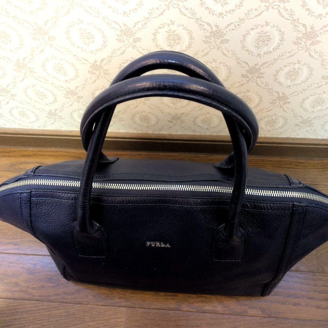 FURLA フルラ ハンドバッグ ミニボストンバッグ 肩掛け可 ネイビー