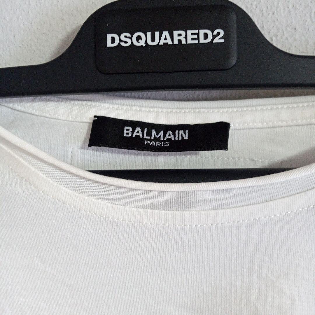 【美品】BALMAIN スクリブル クロップド Tシャツ