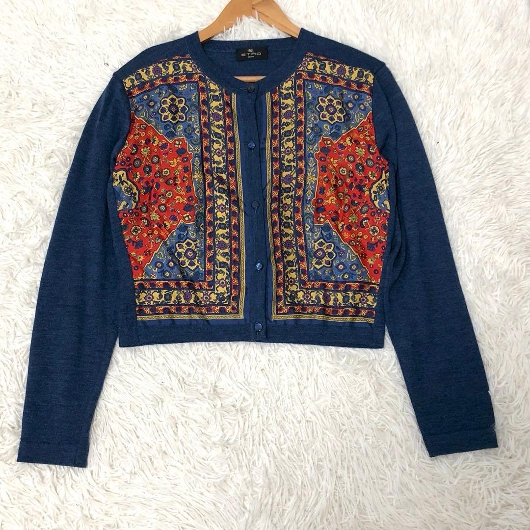 美品◎希少46サイズ◎Etro カーディガン アンサンブル 大きいサイズ