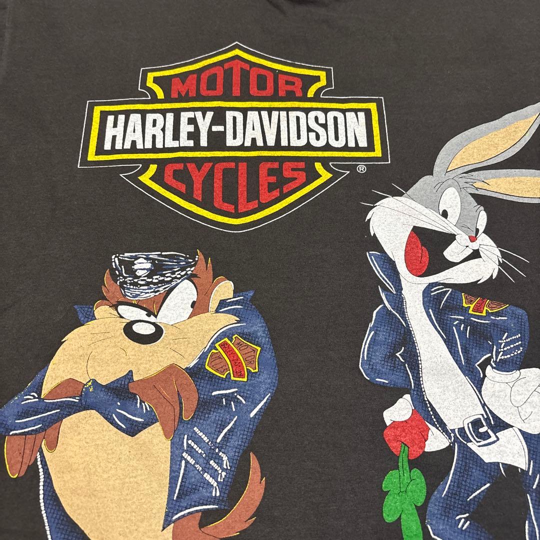 古着ビンテージハーレーダビッドソンルーニーテューンズ90sブラックTシャツXL