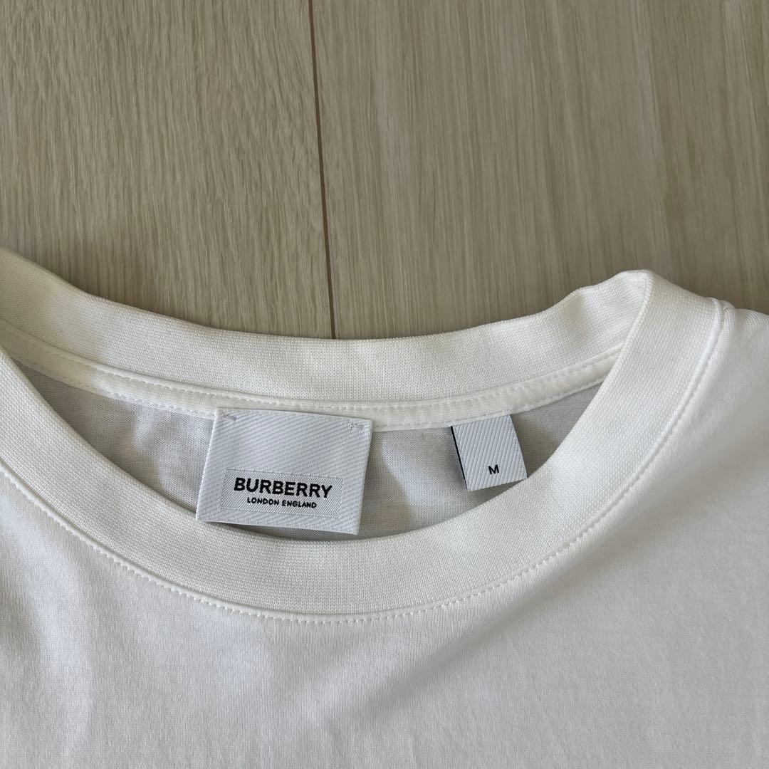 BURBERRY ロゴ入り ホワイト Tシャツ M