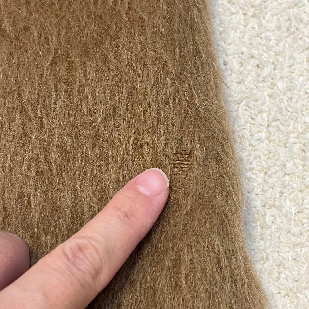 希少 80s 90s ビンテージ モヘア60% ロングガウンコート キャメル L