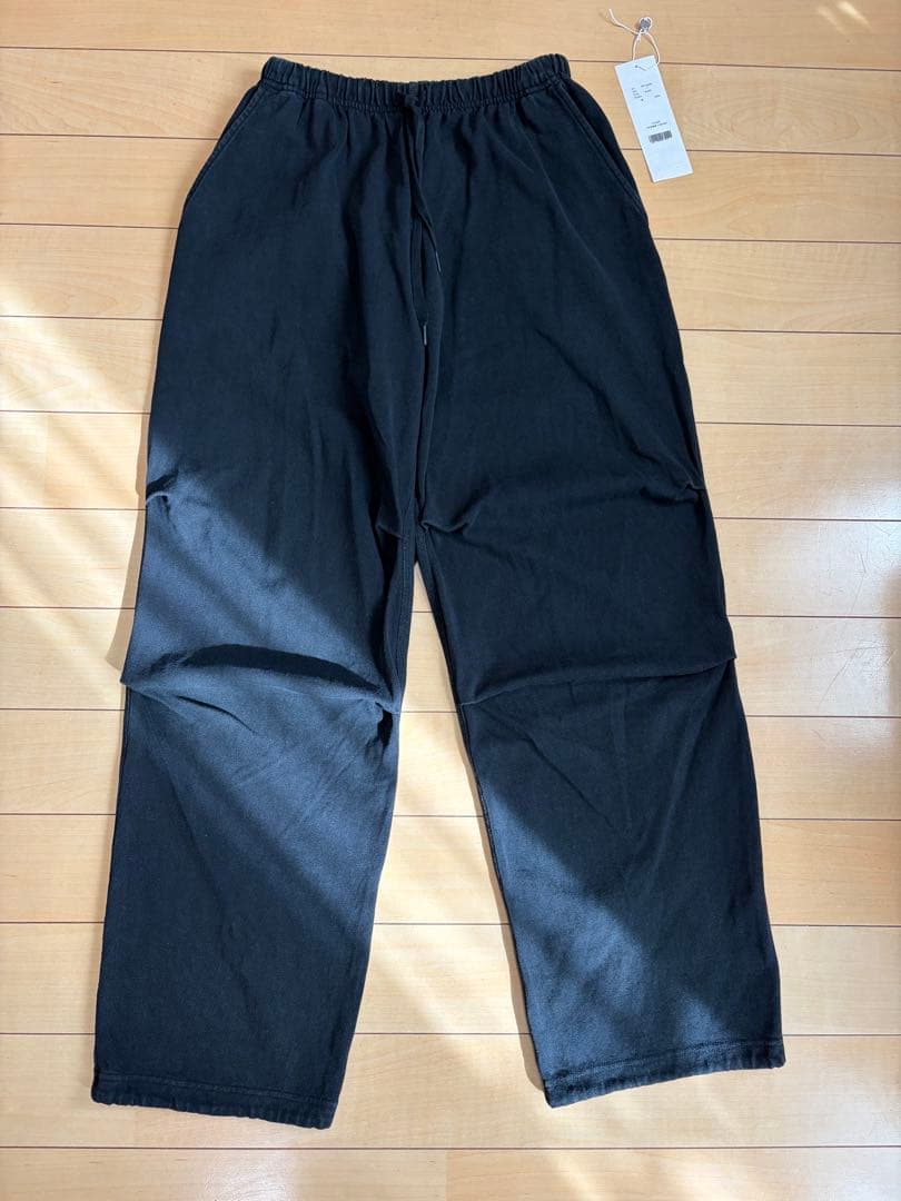 COMOLI 25SS コットンジャージ ニータックパンツ ブラック サイズ1