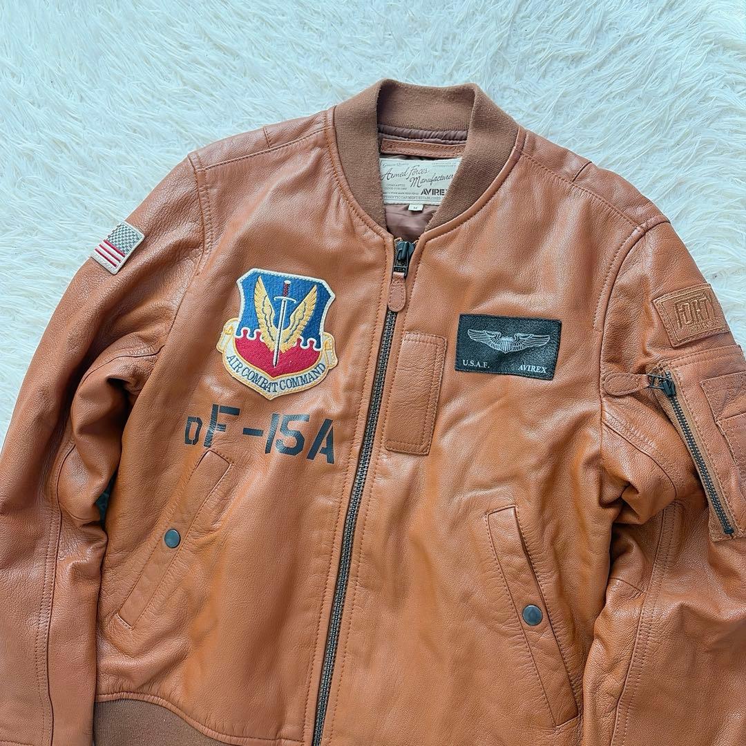 専用　美品　アヴィレックス　レザージャケット　MA-1オールレザー　ゴートレザー