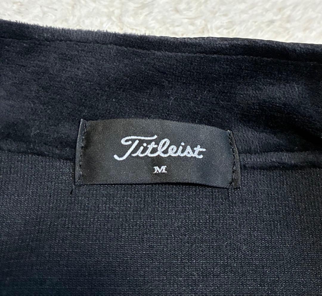 【美品】Titleist タイトリスト ナイロンベロアジャケット 黒 M