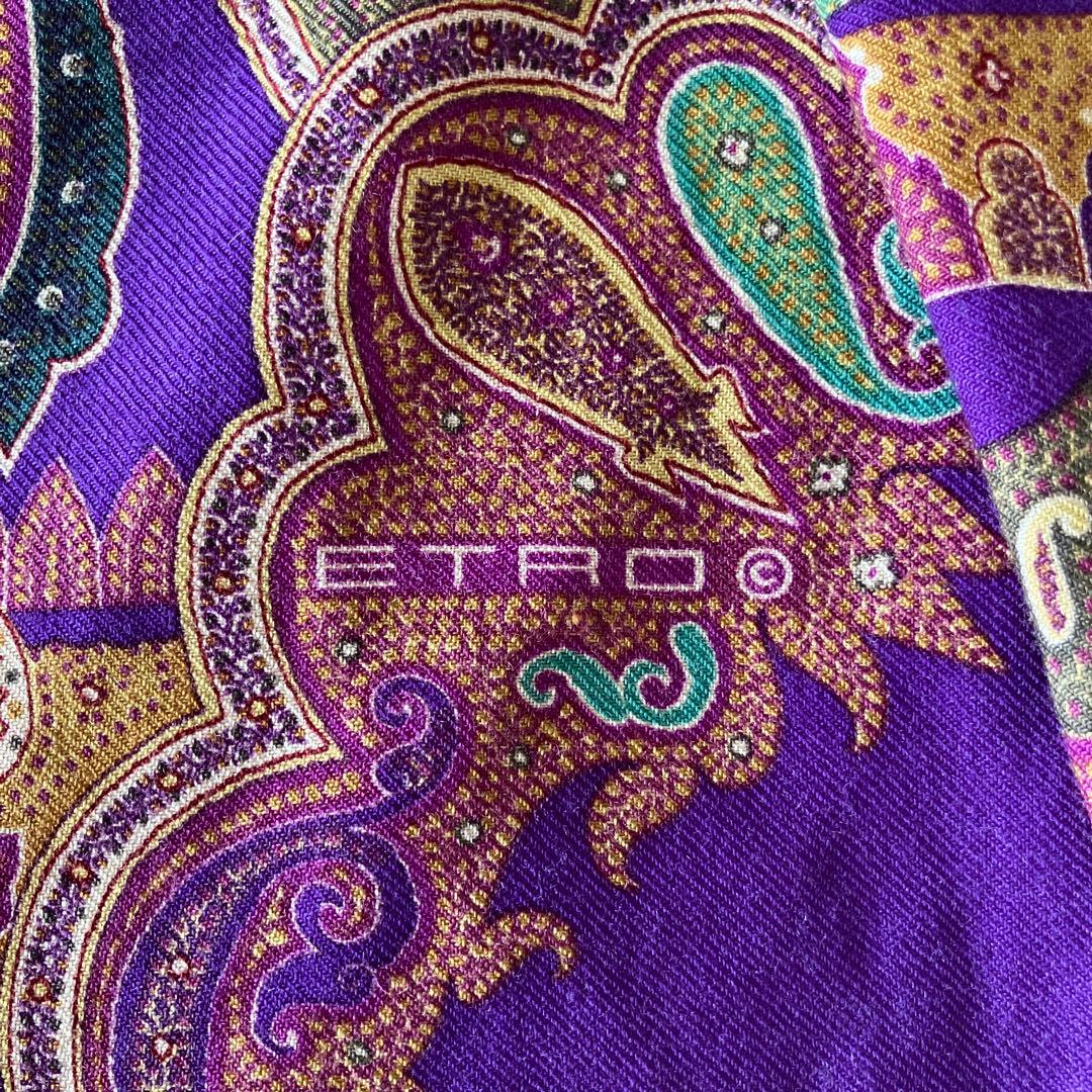 【ETRO】ペイズリー柄ストール 紫