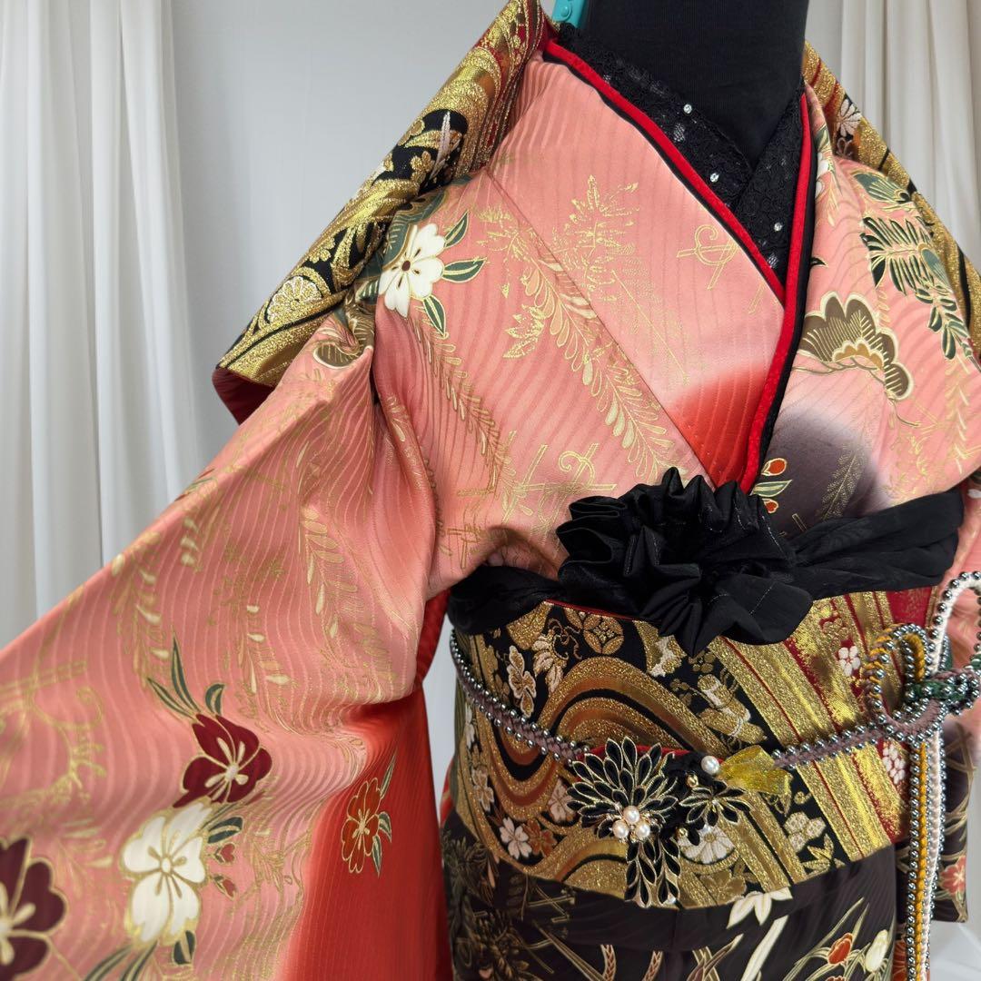 逸品 振袖8点フルセット 金駒刺繍 金彩 成人式 結婚式　謝恩会　卒業式