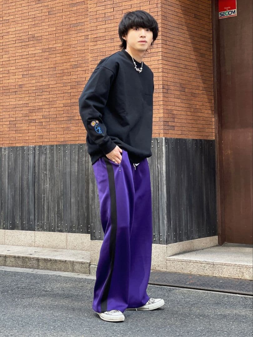 gideal. vintage logo track jacket 紫×黒 上下