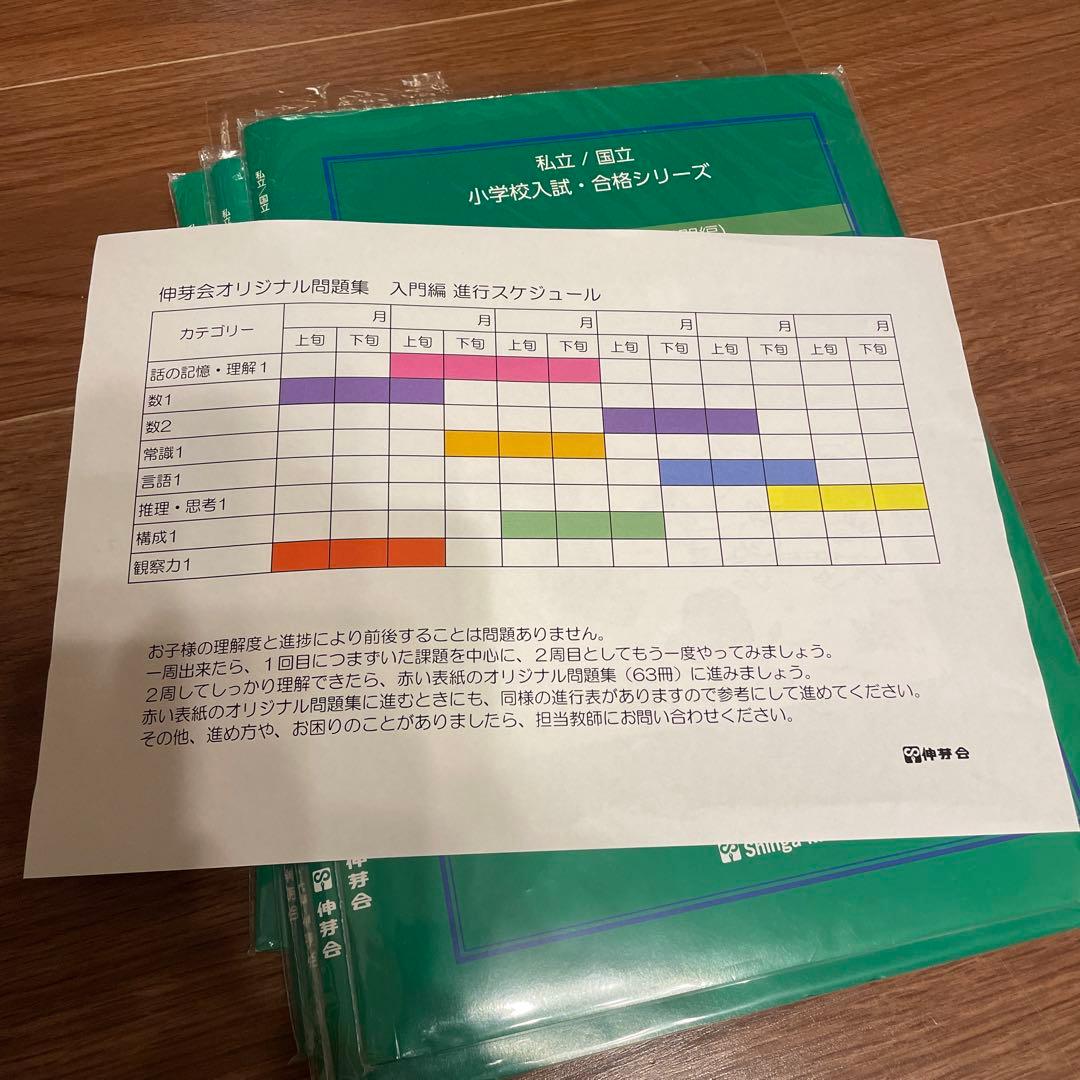 伸芽会　オリジナル問題集　入門編　8冊セット