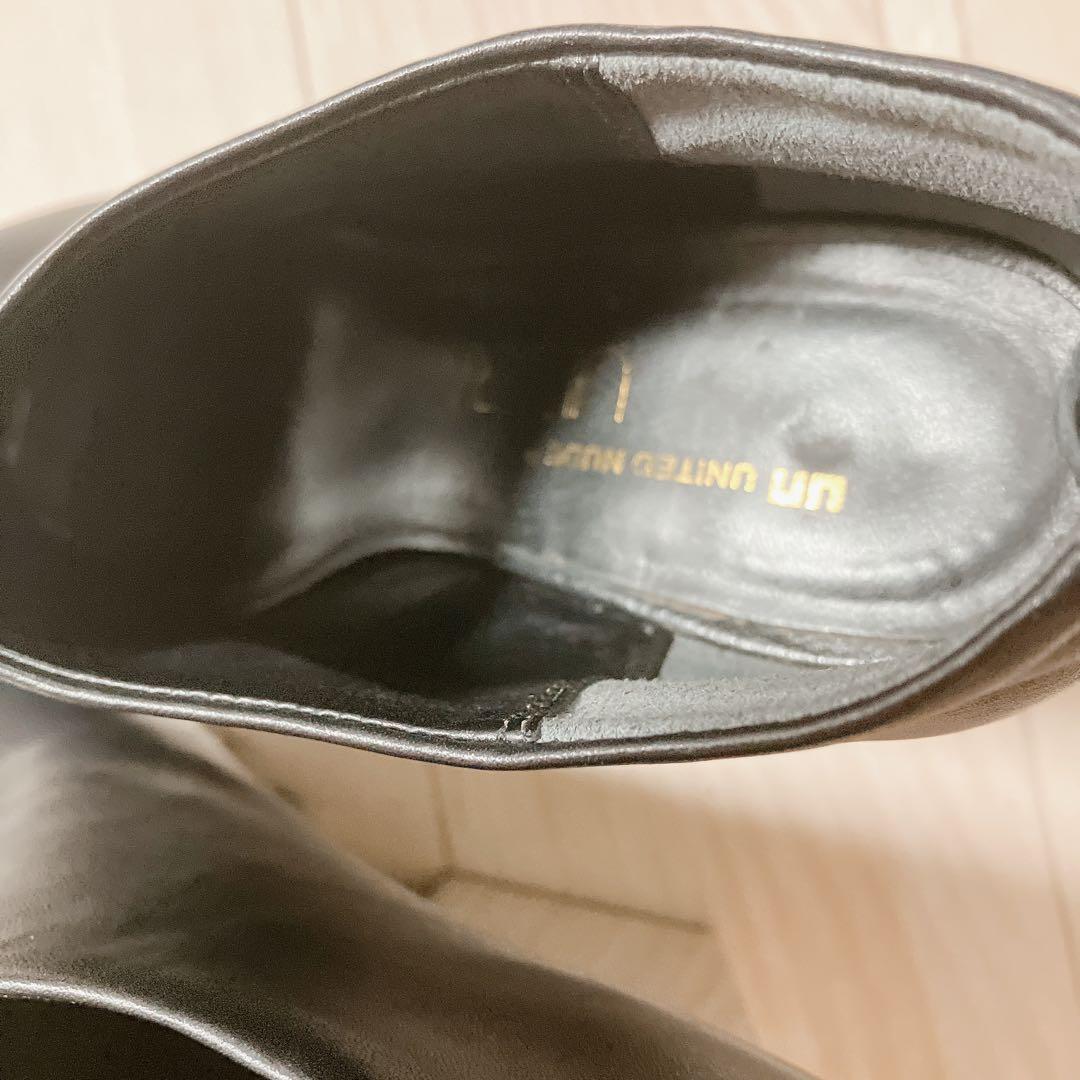 UNITED NUDE オープントゥブーティ 黒　レザー　37サイズ