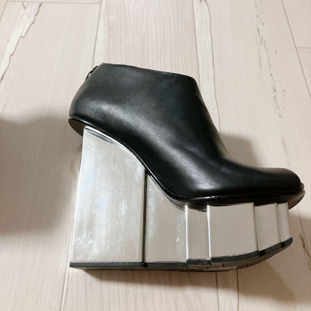 UNITED NUDE オープントゥブーティ 黒　レザー　37サイズ