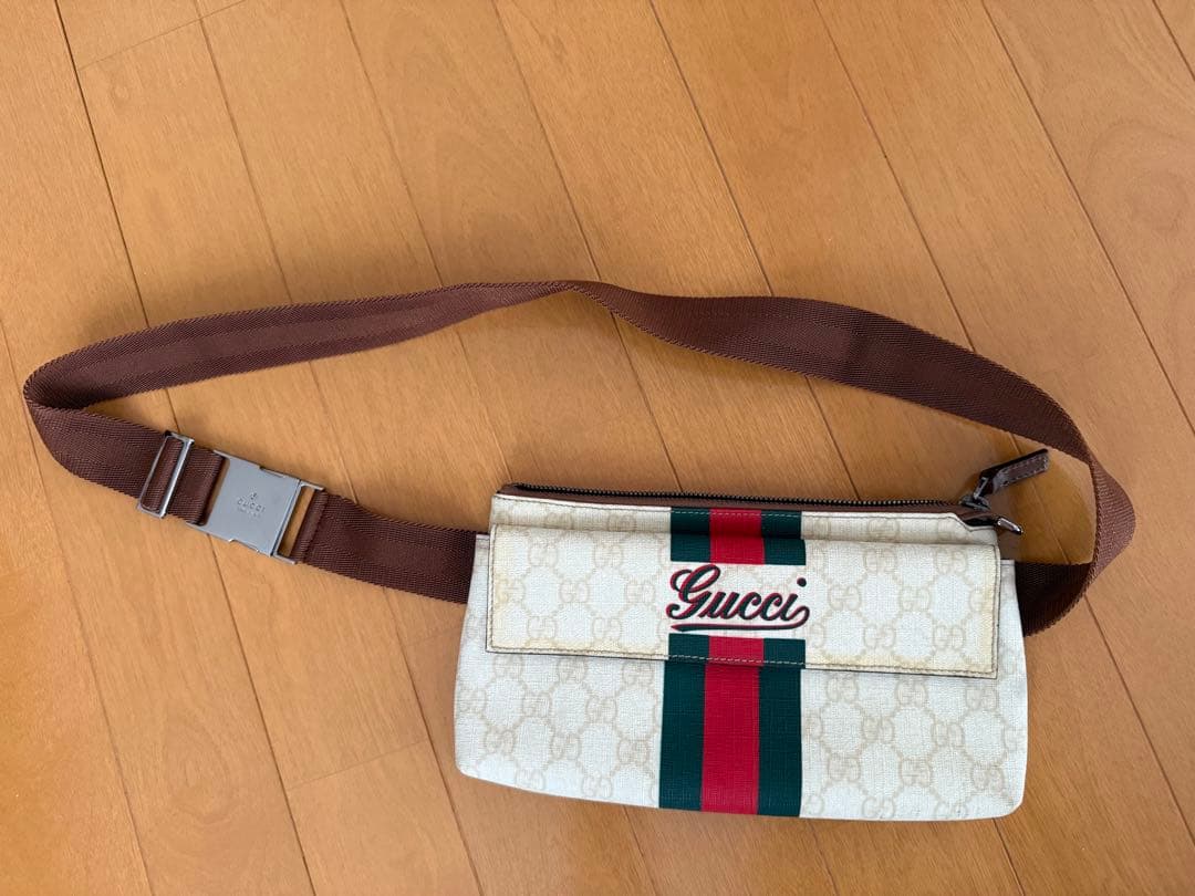 GUCCI GGプラス シェリーライン ウエストポーチ ボディバッグ