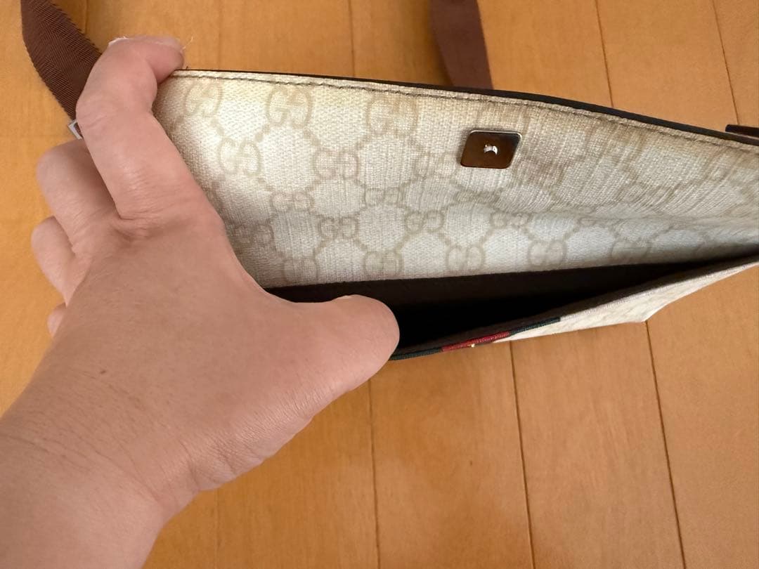 GUCCI GGプラス シェリーライン ウエストポーチ ボディバッグ
