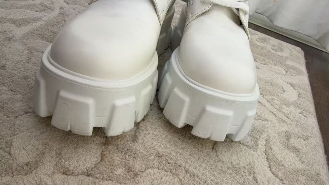 PRADA プラダ　モノリス　ホワイトブーツ サイドポケット付き36.5