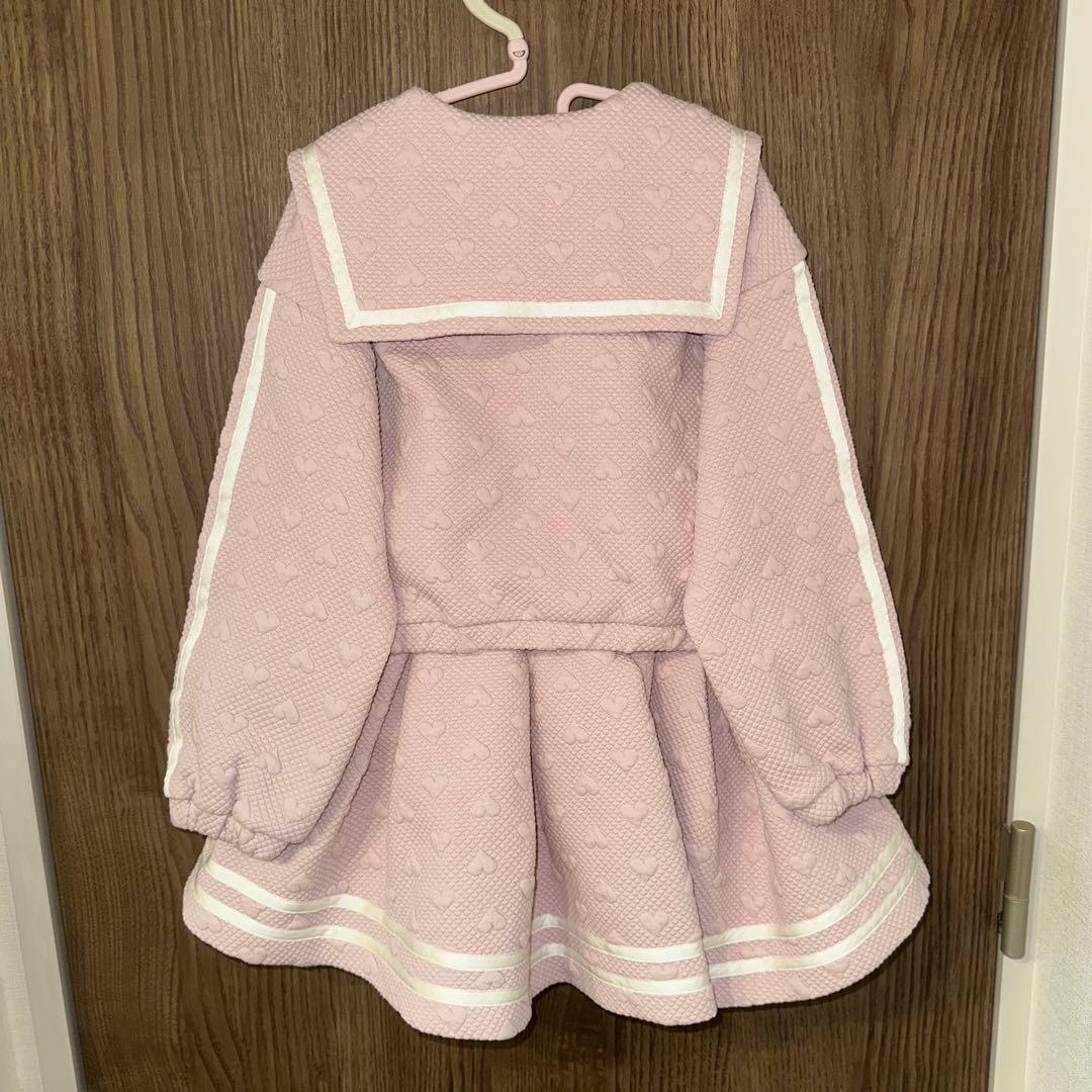 に*ち様 メゾピアノ　カットジャガード　ハーフZIPセーラー　セットアップ　12