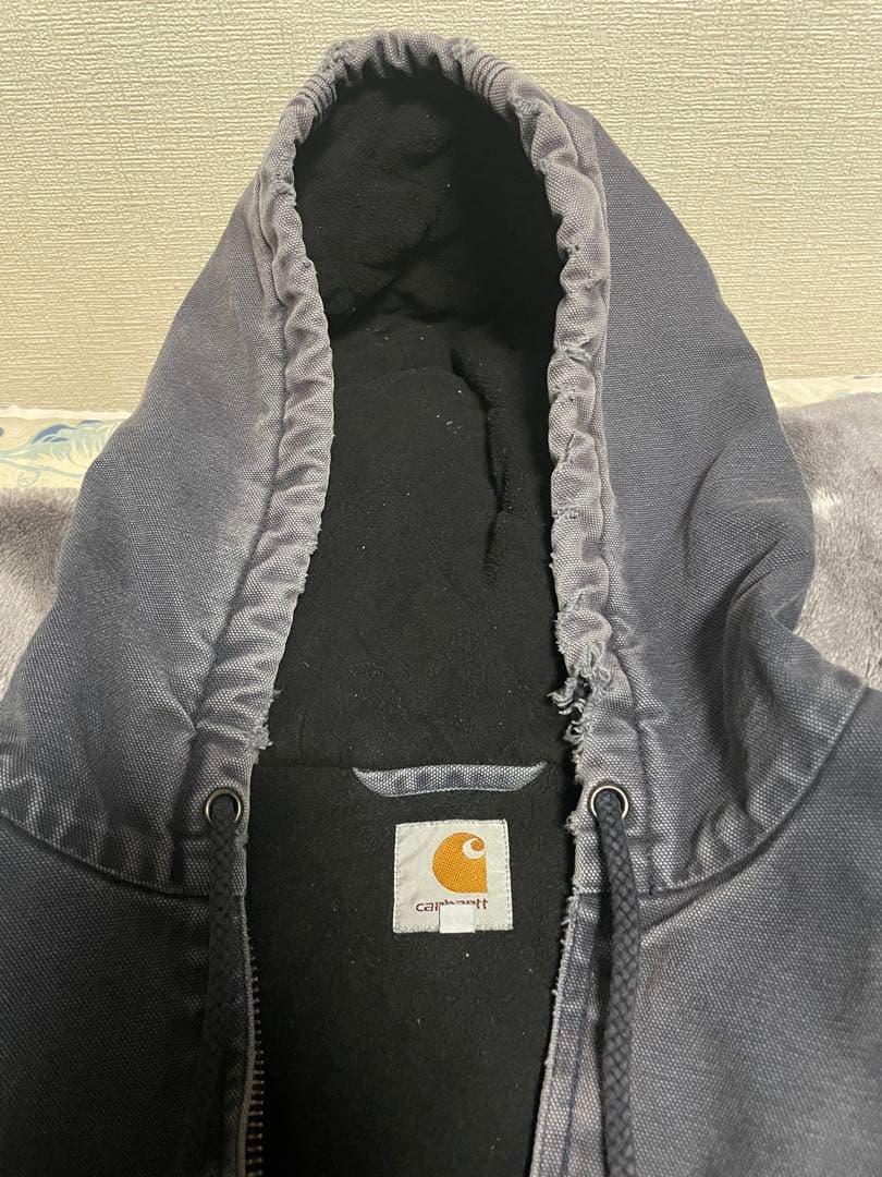 【襤褸】Carhartt アクティブジャケット　茄子紺 鬼フェード