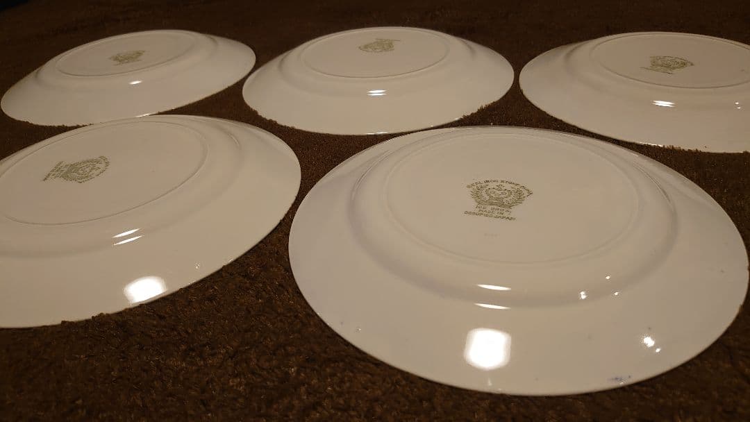 古伊万里　伊万里　染付　洋食器　ランチプレート ダブルフェニックス　蔵出し　５客