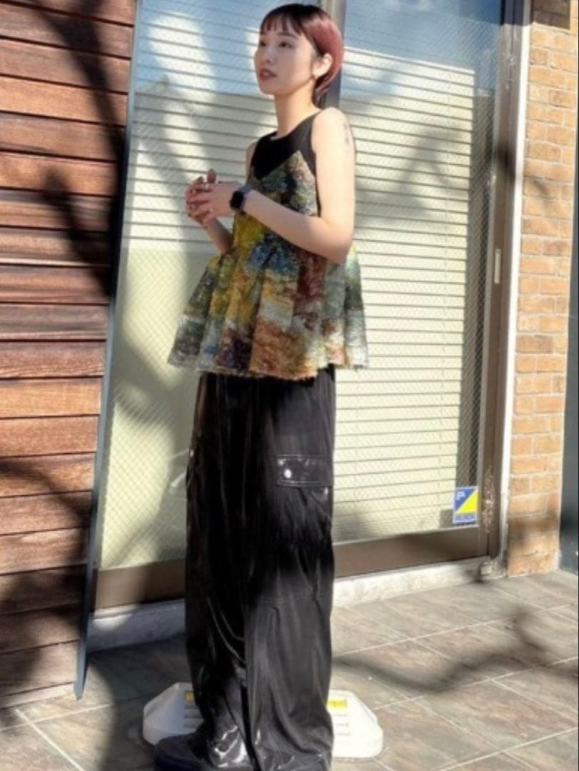 トップス AMERI MEDI RACHEL FLUFFY ART CAMISOLE