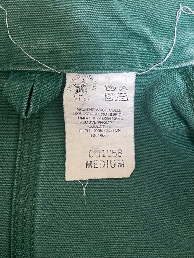 レア 裏地なし 1994年 Carhartt カーハート チョアコート グリーン