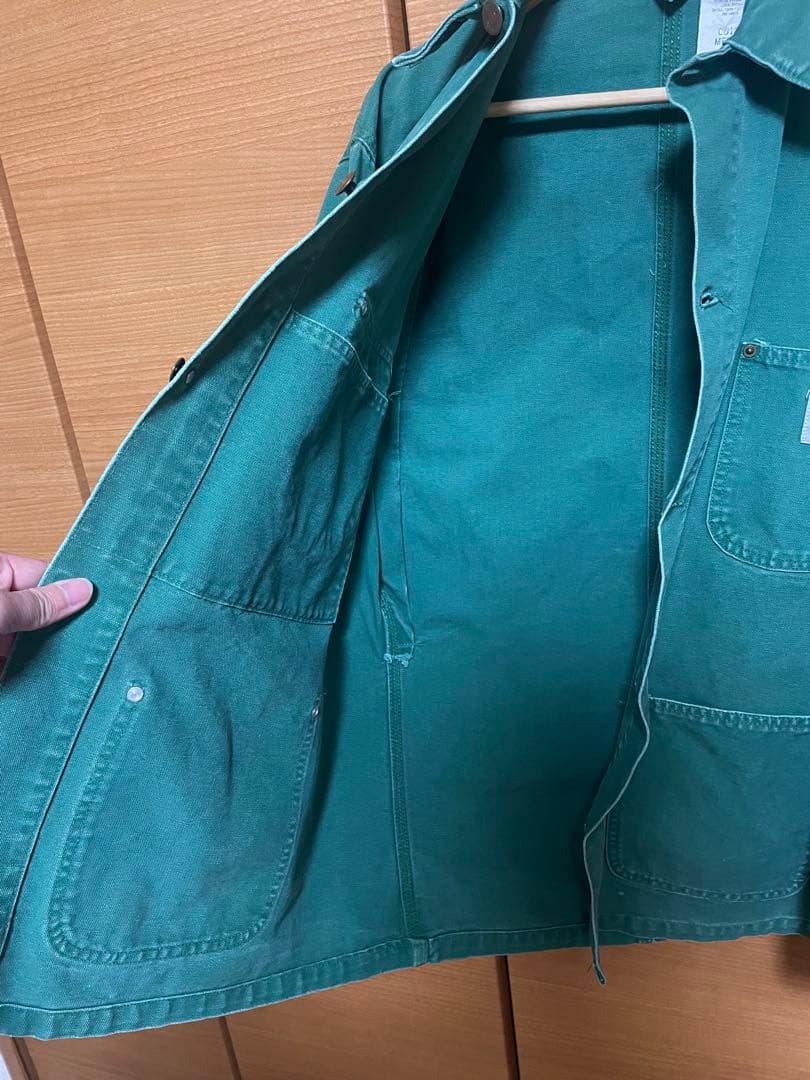 レア 裏地なし 1994年 Carhartt カーハート チョアコート グリーン