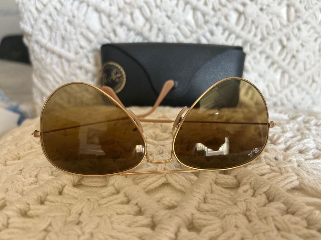 Ray-Ban ゴールドフレーム ブラウンレンズ サングラス
