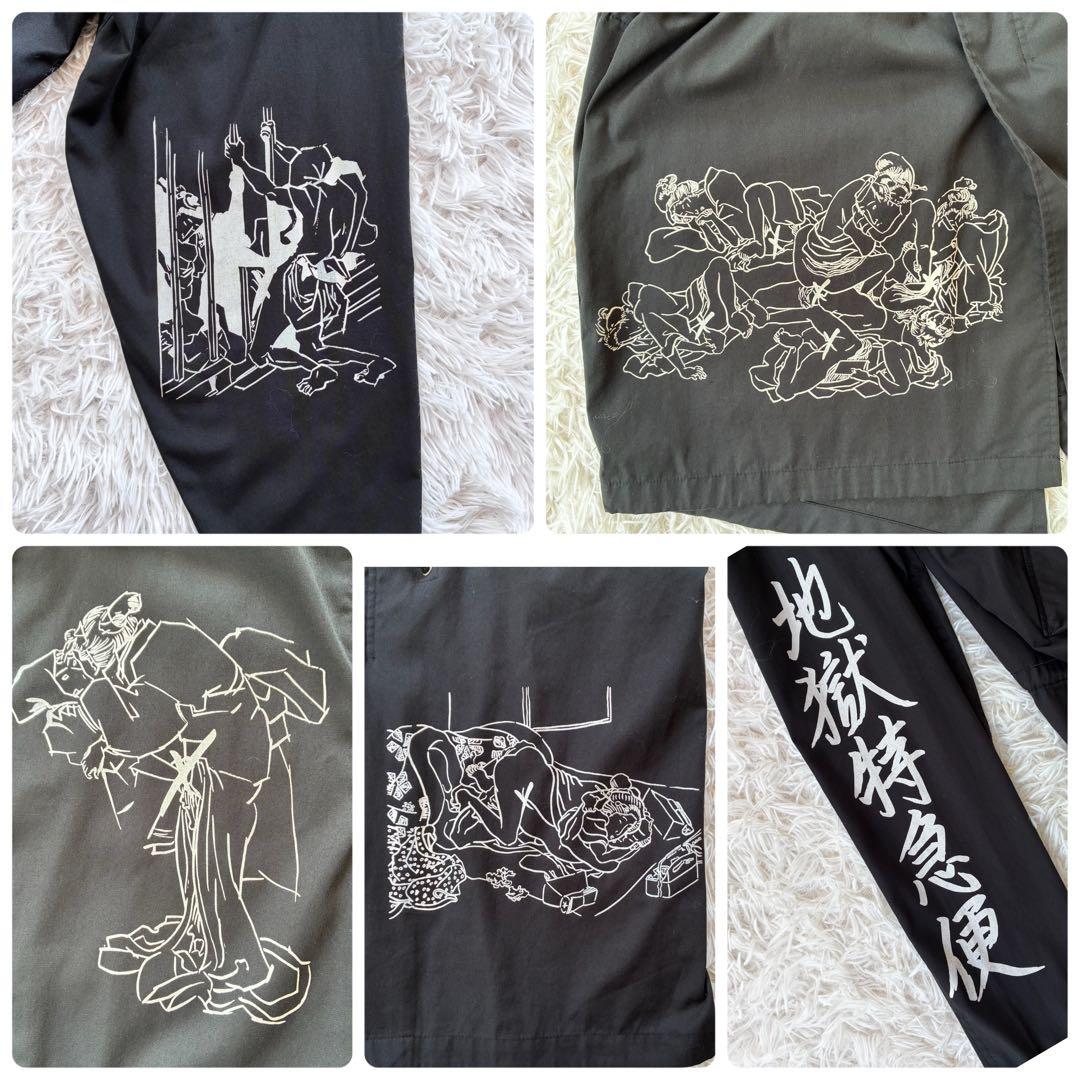 【美品　希少柄】DELIVERY HELLS　モッズコート　地獄特急便　浮世絵