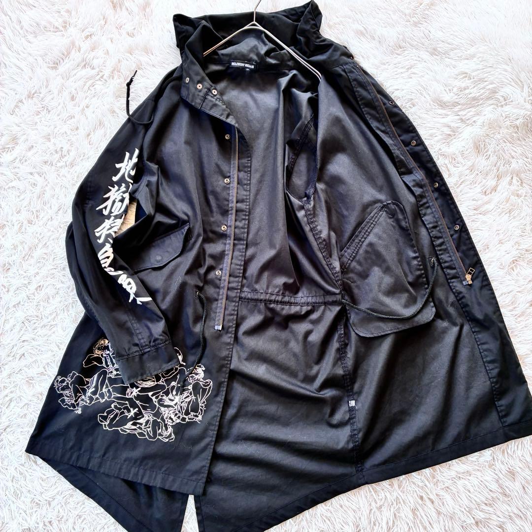 【美品　希少柄】DELIVERY HELLS　モッズコート　地獄特急便　浮世絵