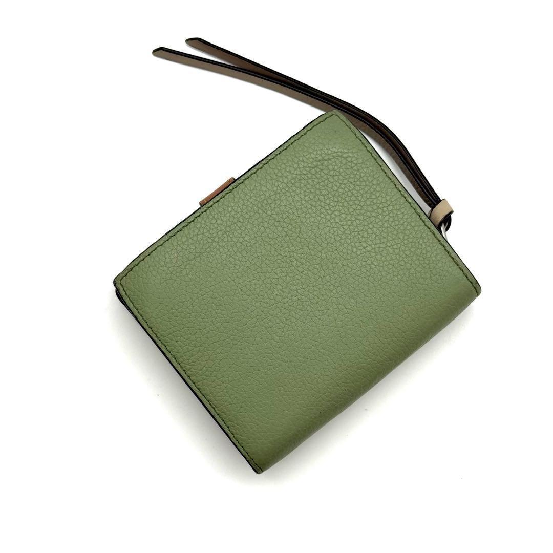 極上美品❣️LOEWE ロエベ アナグラム コンパクト グリーン 財布 P47