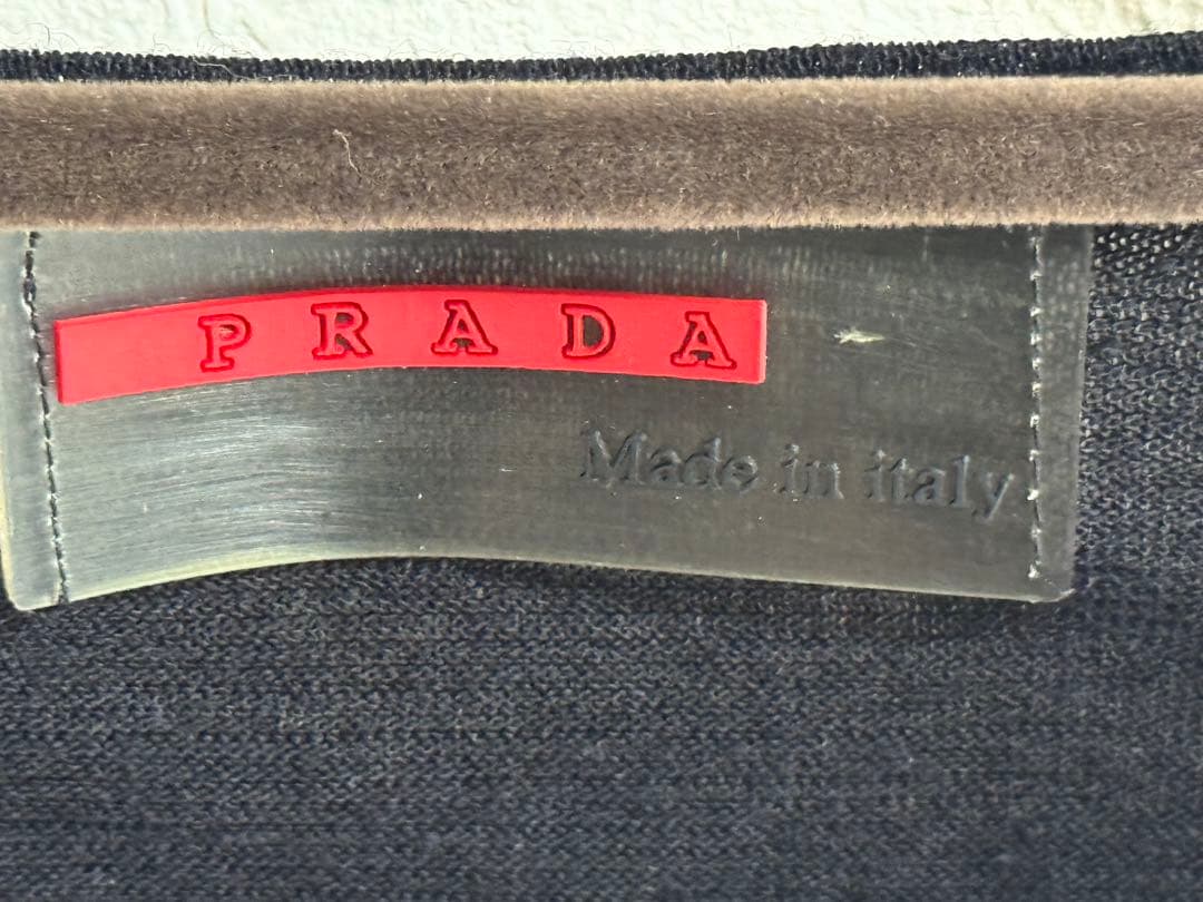 PRADA 黒半袖Tシャツ レーストリム付きsize S/M