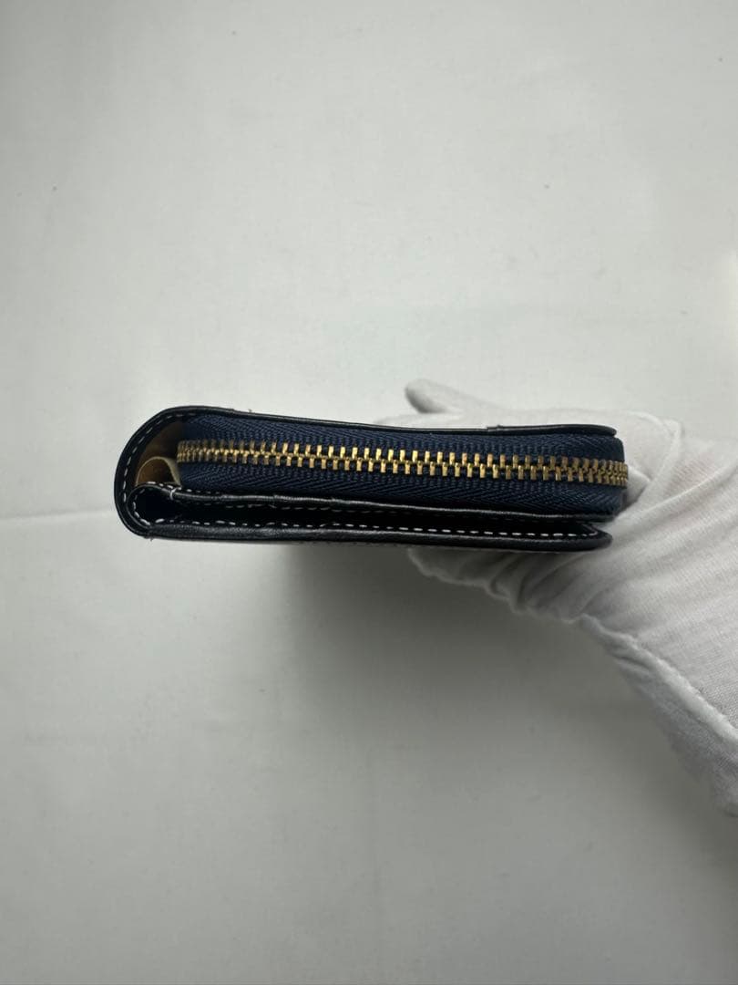 【未使用に近い/箱付】Kitamura キタムラ 二つ折り財布 レザー 黒