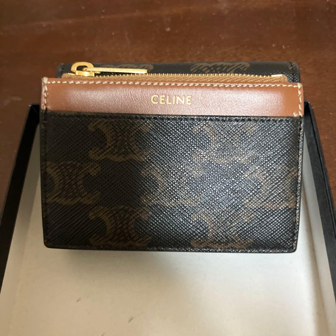 CELINE 三つ折り財布 ブラック ブラウン美品