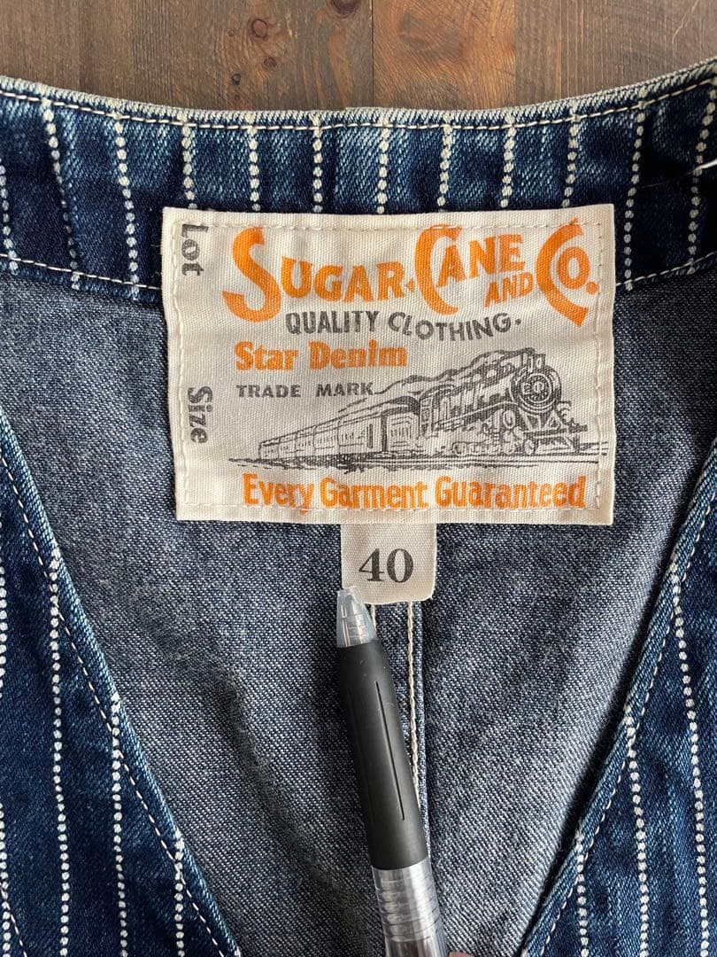 SugarCane シュガーケーン　ウォバッシュストライプワークベスト 40