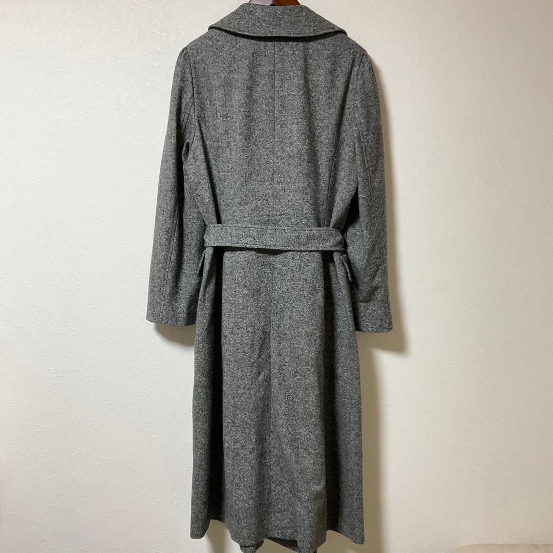 【新品】23区 ロングコート　48 グレー ツイード　羊毛　ビンテージ　大きい