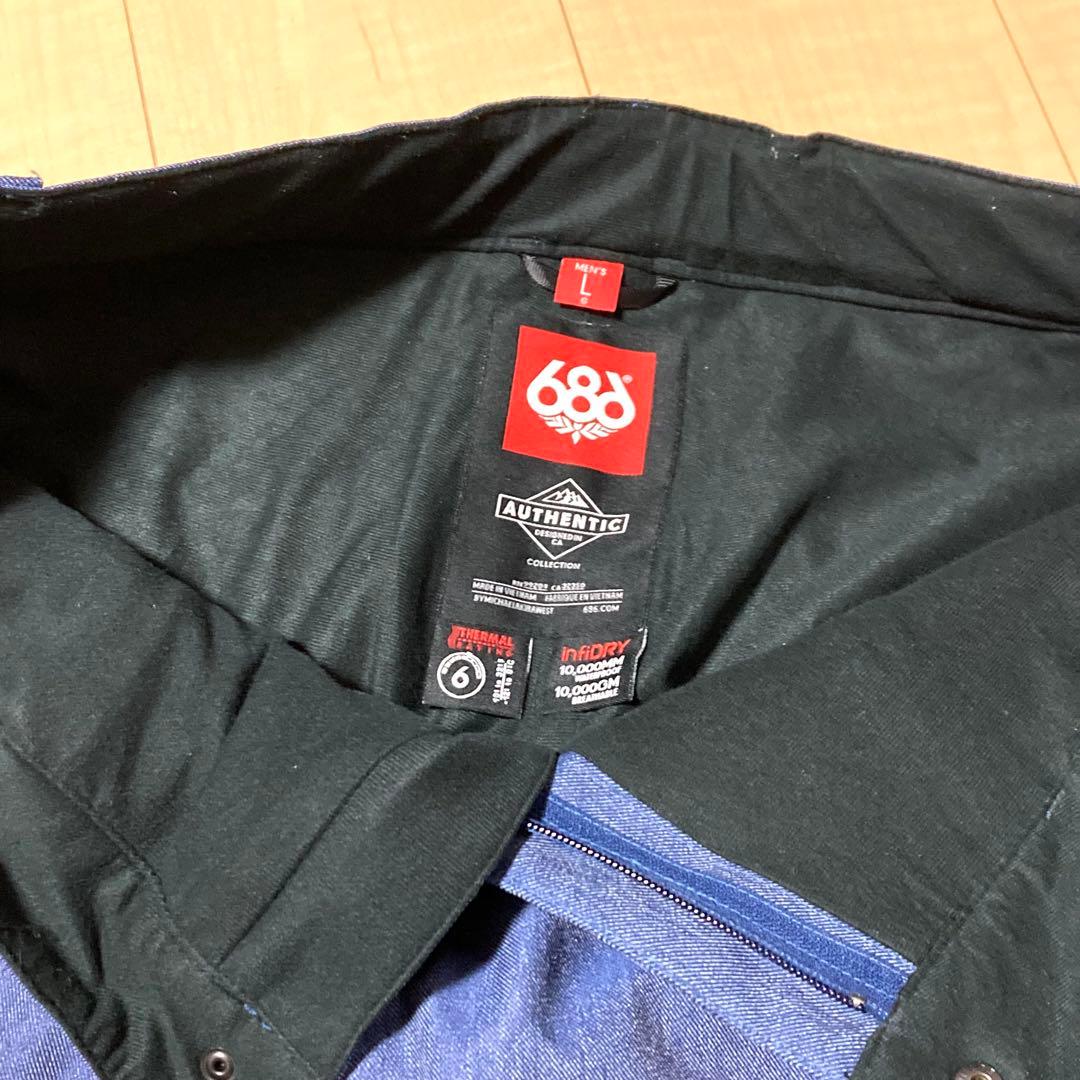 美品✨686スノーボード パンツ デニムカラー Lサイズ ロクハチロク