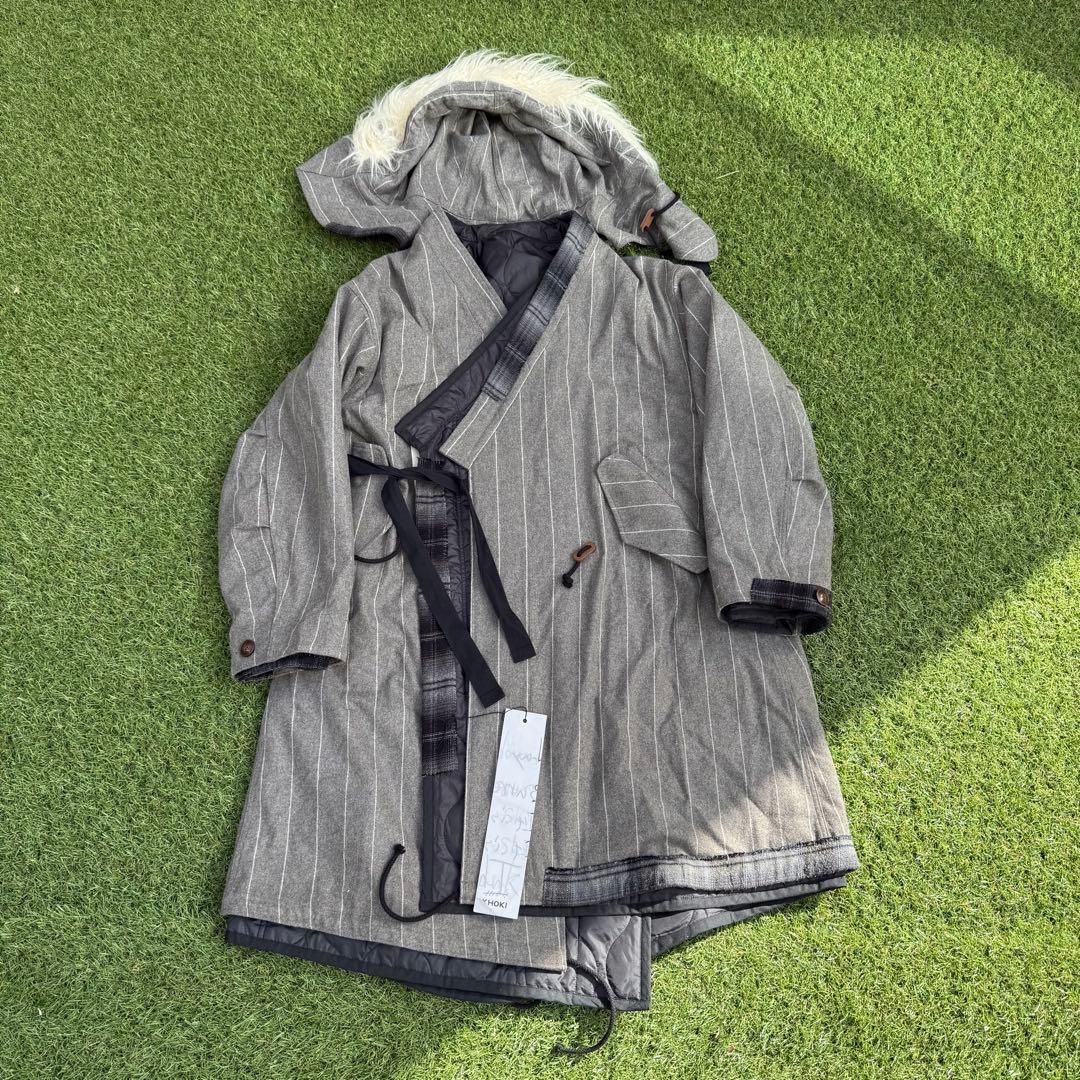 ジャケット・アウター 188 KHOKI M51 Patchwork Coat Gray Stripe