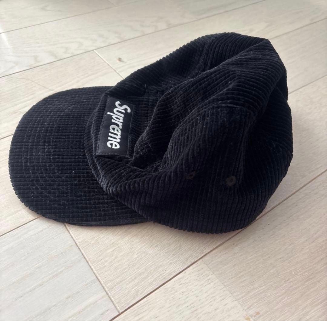 Supreme コーデュロイキャップ 黒　やま