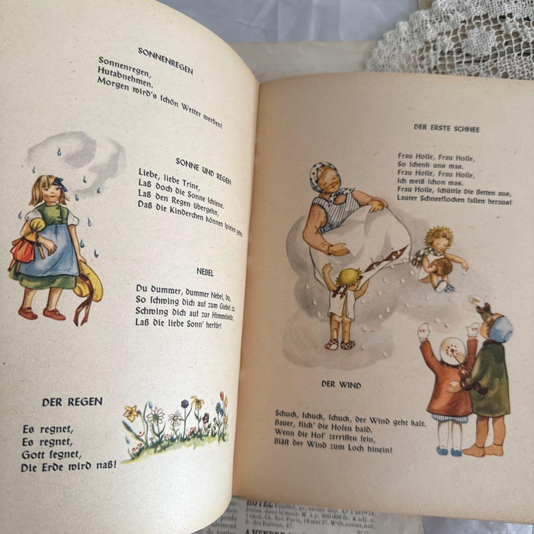 1940年ビンテージ愛らしい挿絵のドイツ絵本　洋書　古書ジャンクジャーナル素材に