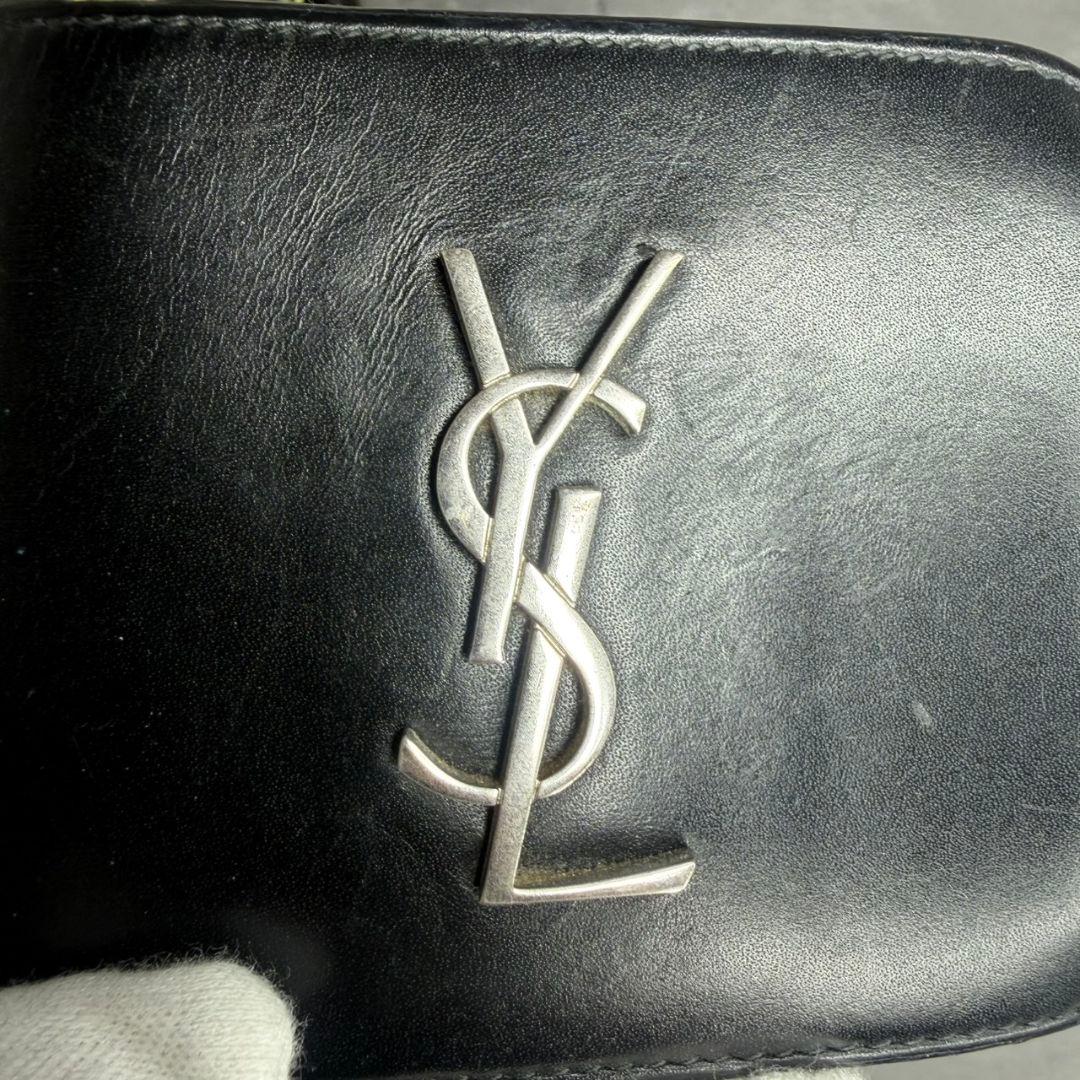 SAINT LAURENT 二つ折り財布 YSL カサンドラ L字ファスナー 黒