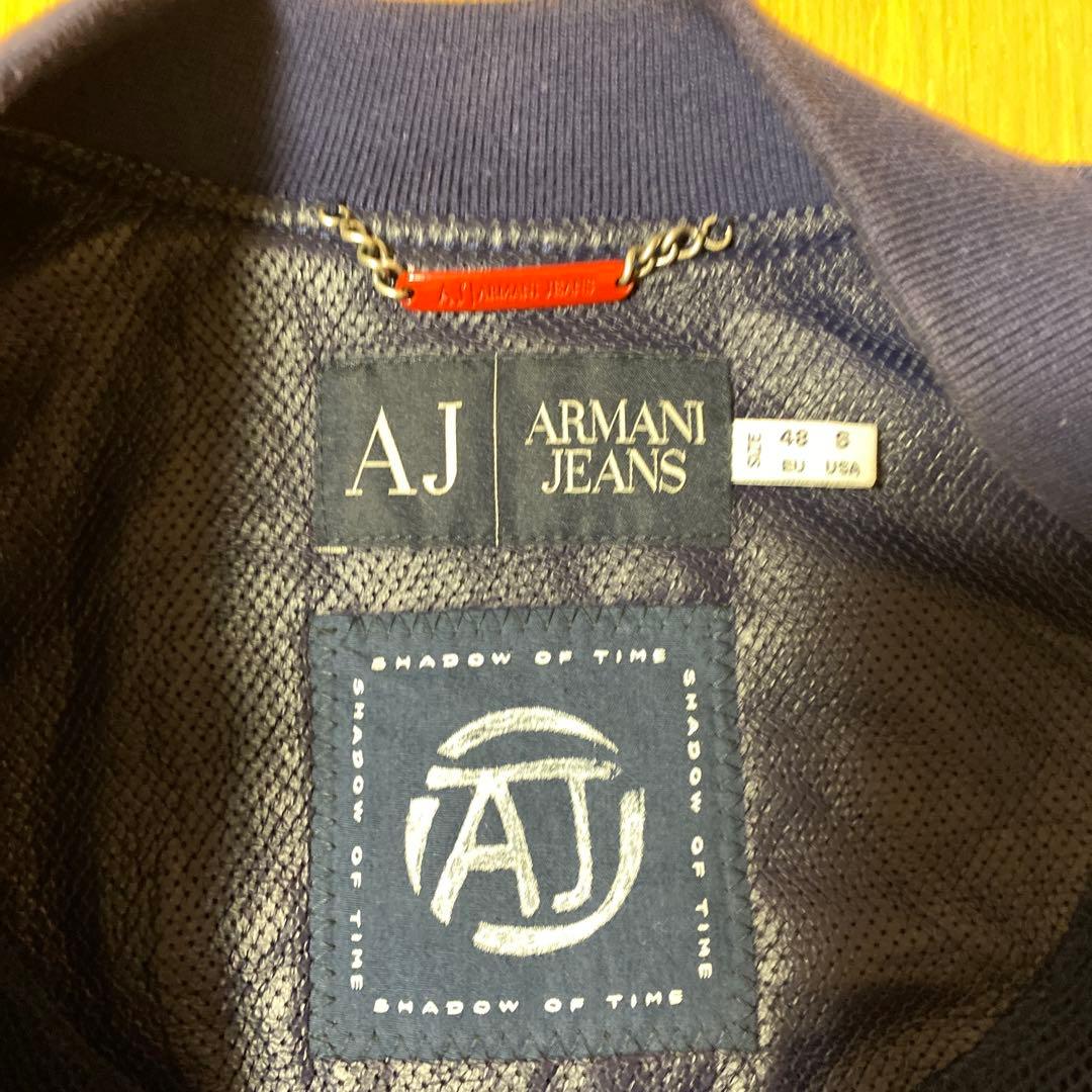 ARMANI JEANS パンチング加工シングルライダース風ジャンパー