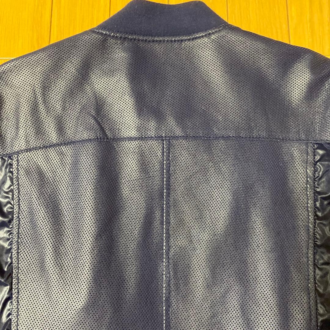 ARMANI JEANS パンチング加工シングルライダース風ジャンパー