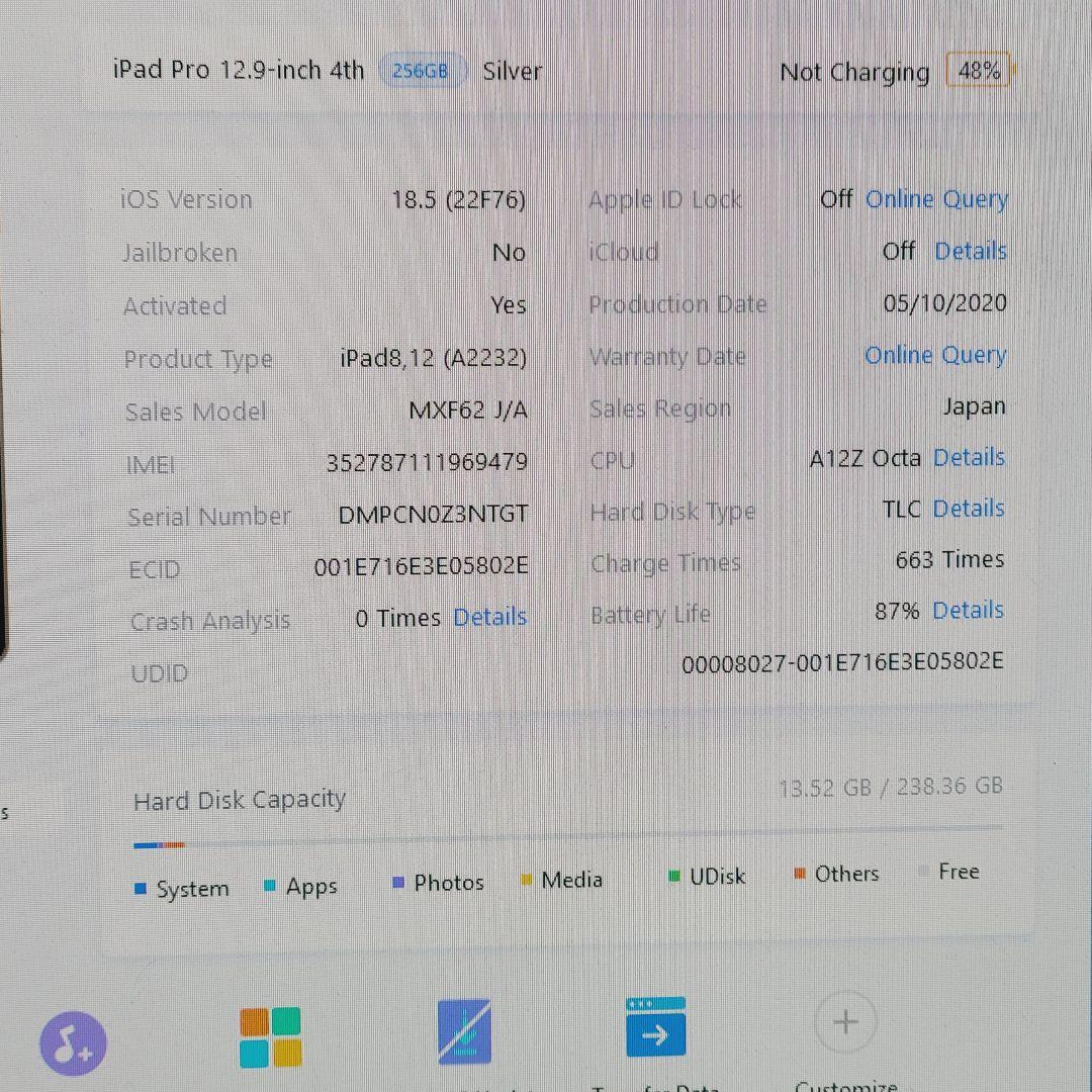 ☆美品☆simフリー☆ iPad Pro 12.9インチ 第4世代 256GB